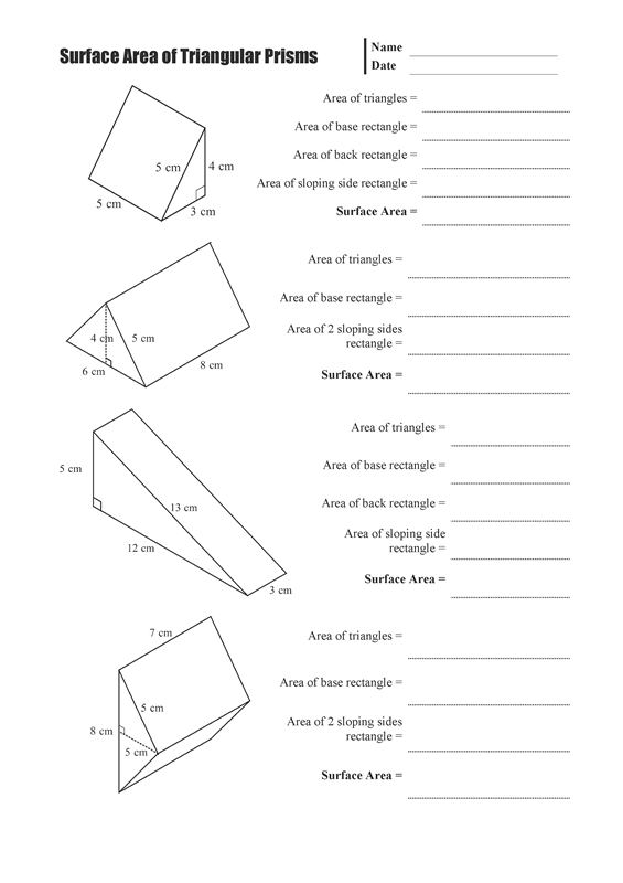 Surface Area Of Triangular Prisms Calculator