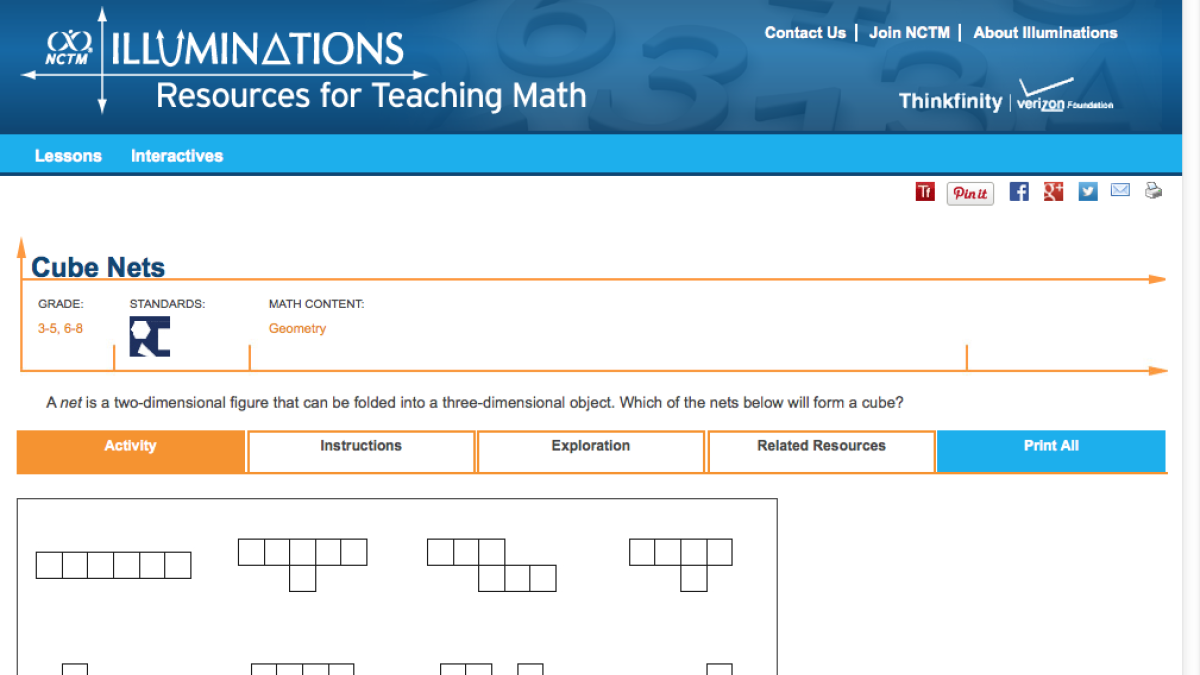 Screenshot of Cube Nets