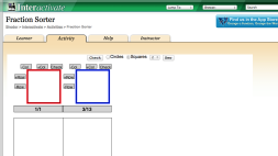 Screenshot of Fraction Sorter