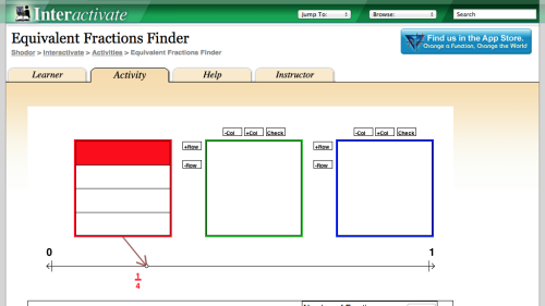 Screenshot of Equivalent Fraction Finder