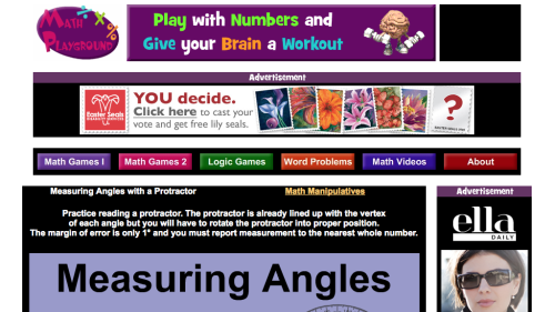 Screenshot of Measuring Angles with a Protractor