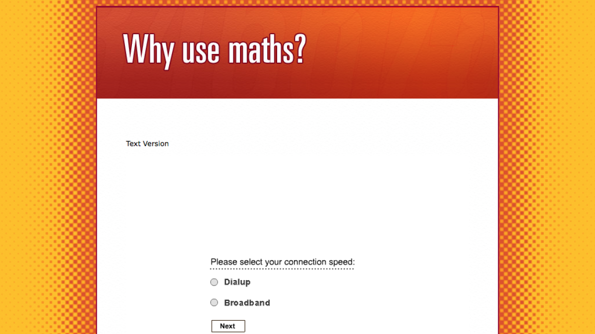 Screenshot of Why use maths?