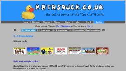 Screenshot of Multiplication tables practise