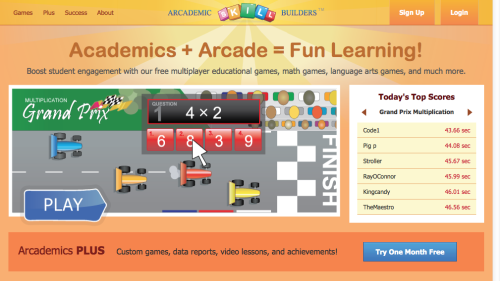Screenshot of Arcademic Skill Builders