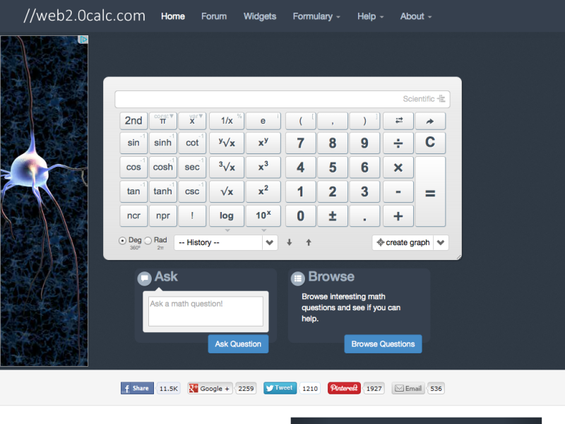 WEB 2 0 SCIENTIFIC CALCULATOR visual data 5