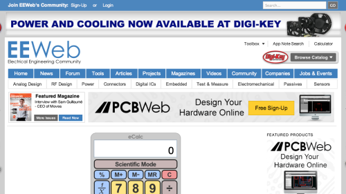 Screenshot of eCalc - Online Calculator