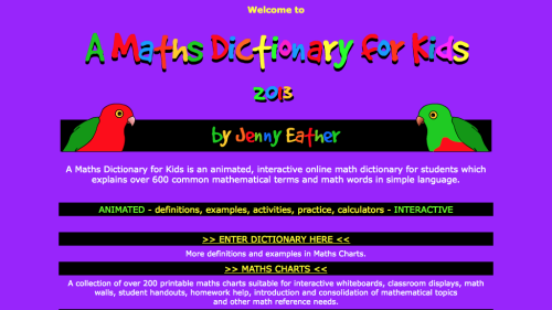 Screenshot of A Maths Dictionary for Kids