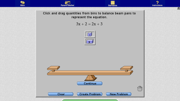 Screenshot of Algebra Balance Scales