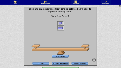 Screenshot of Algebra Balance Scales