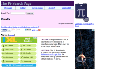 Screenshot of The Pi-Search Page