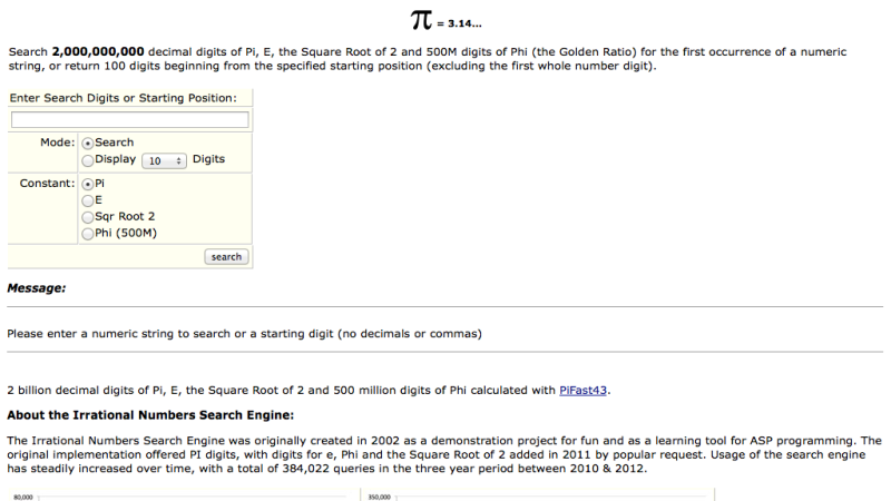 Screenshot of Pi Search