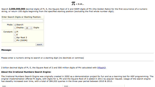 Screenshot of Pi Search