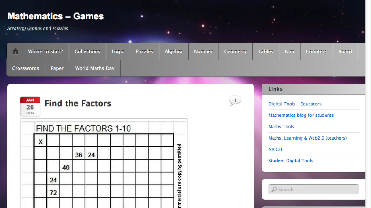 Screenshot of Mathematics - Games & Puzzles