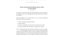 Screenshot of Some misunderstandings about order of operations