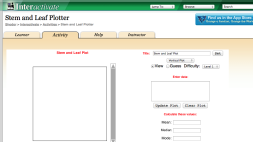 Screenshot of Stem and Leaf Plot