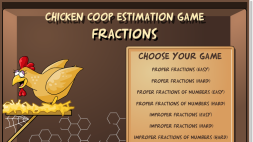 Screenshot of Chicken Coop Estimation Game - Fractions