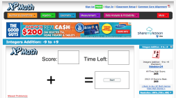 Screenshot of XP Math Integers Addition: -9 to +9