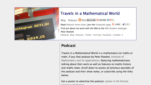 Screenshot of Travels in a Mathematical World