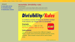 Screenshot of Divisibility Rules