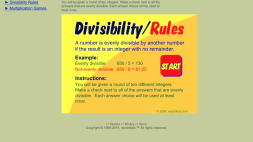 Screenshot of Divisibility Rules