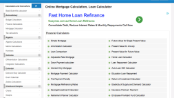 Screenshot of Online Mortgage Calculators