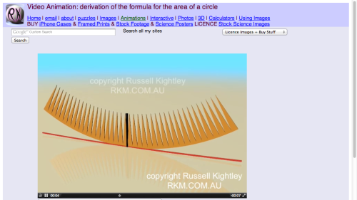 Screenshot of How to derive the area of a circle