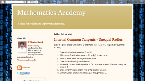 Screenshot of Mathematics Academy
