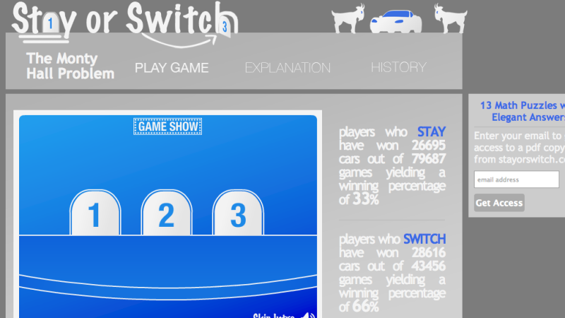 Screenshot of Stay or Switch?