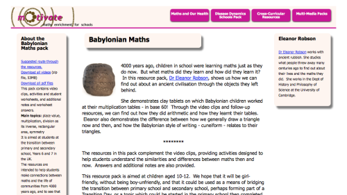 Screenshot of Babylonian Maths