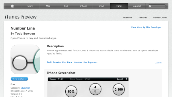 Screenshot of Number Line