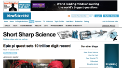 Screenshot of Epic pi quest sets 10 trillion digit record