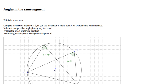 Screenshot of Angles in the same segment