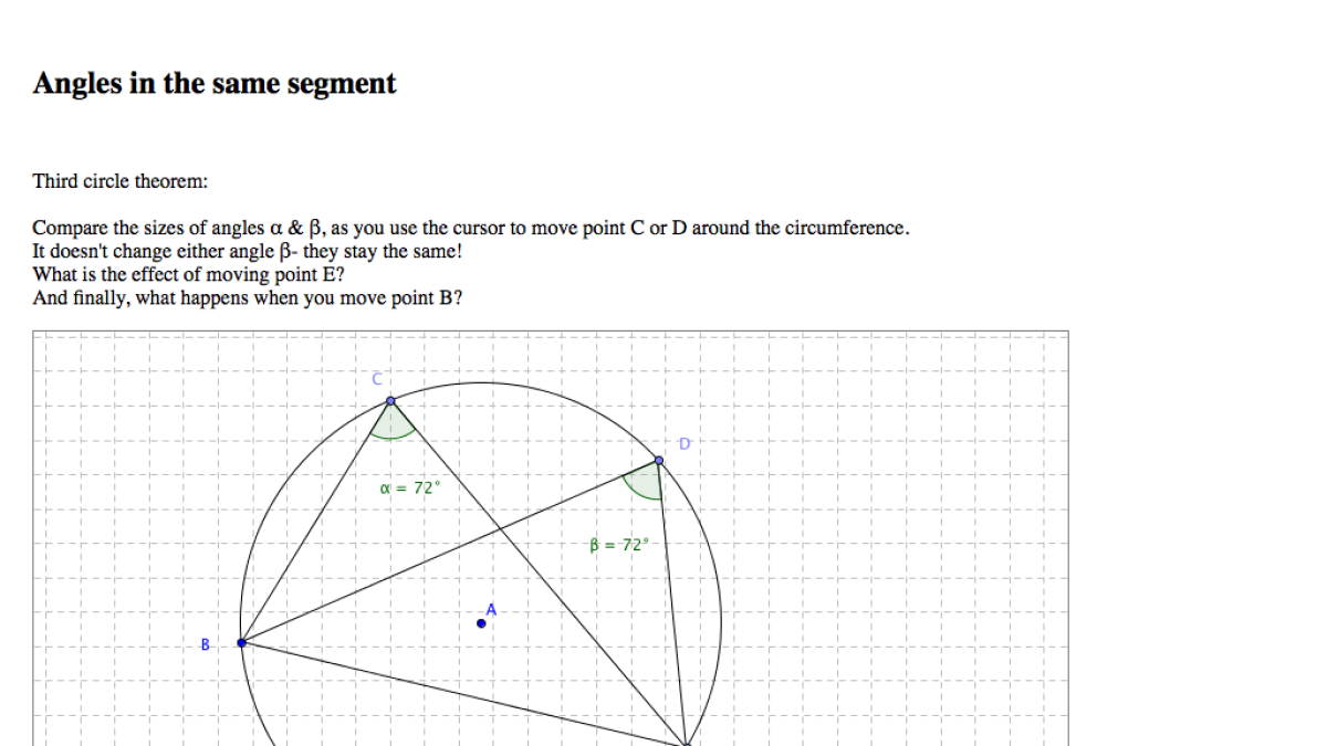 Screenshot of Angles in the same segment