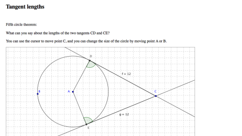 Screenshot of Tangent lengths