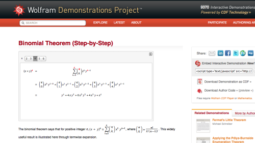 Screenshot of Binomial Theorem (Step-by-Step)