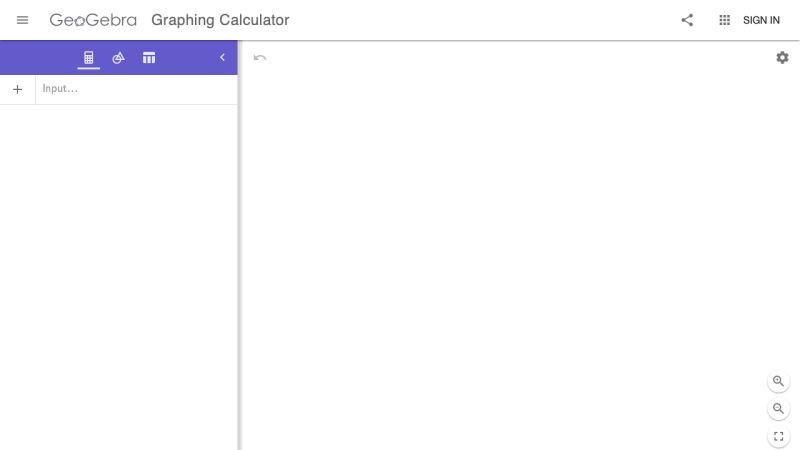 Screenshot of GeoGebra Applet Start