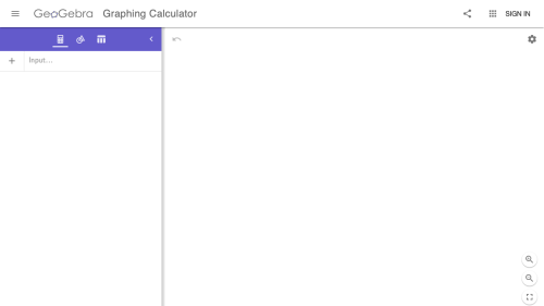 Screenshot of GeoGebra Applet Start