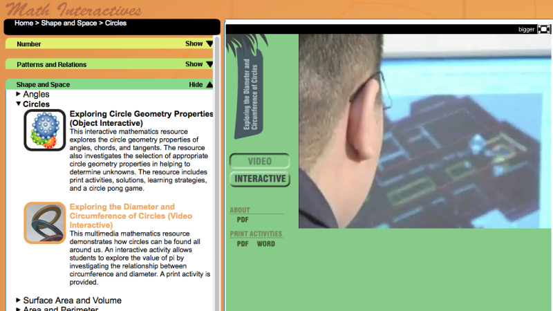Screenshot of Exploring the Diameter and Circumference of Circles