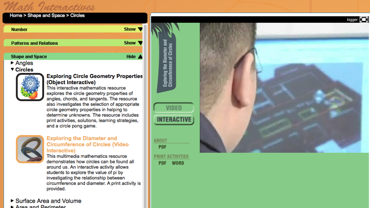 Screenshot of Exploring the Diameter and Circumference of Circles