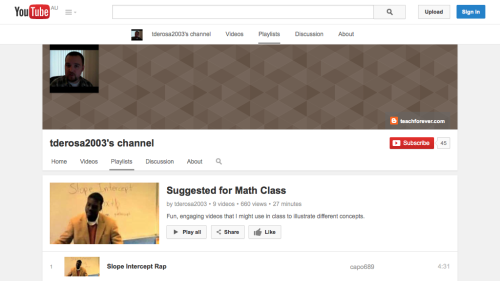 Screenshot of Suggested for Math Class (videos)