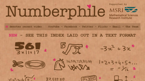 Screenshot of Numberphile