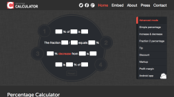 Screenshot of Percentage Calculator