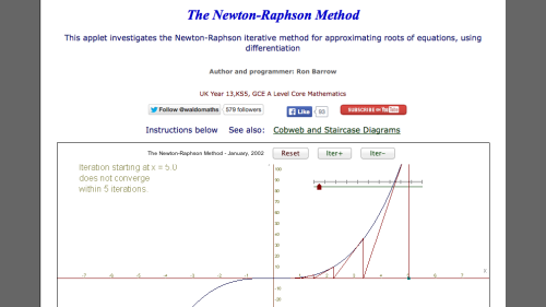 Screenshot of The Newton-Raphson Method