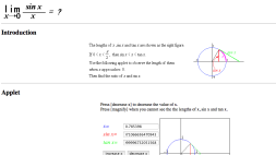 Screenshot of lim x → 0 (sin x / x) = 1