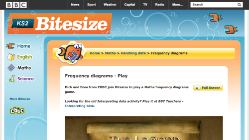 Screenshot of Frequency diagrams - Bitesize