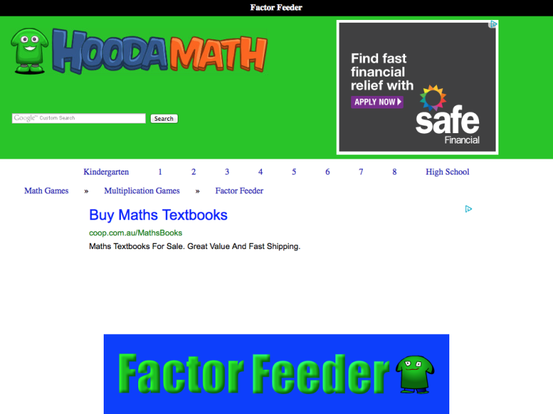 Factor Feeder - MathsLinks