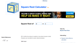 Screenshot of Square Root Calculator Plus Fun Facts