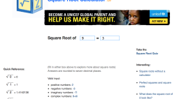 Screenshot of Square Root Calculator Plus Fun Facts