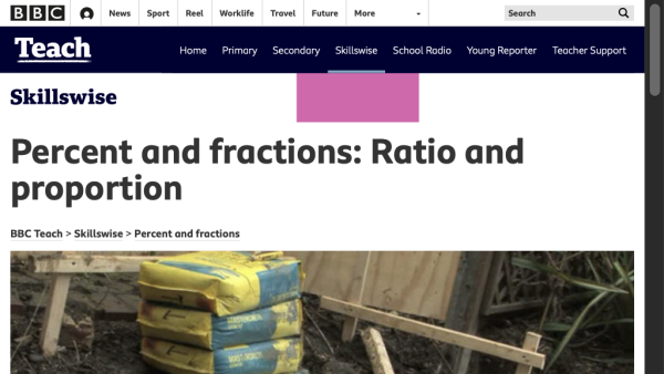 Screenshot of Ratio and proportion