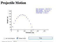 Screenshot of Projectile Motion